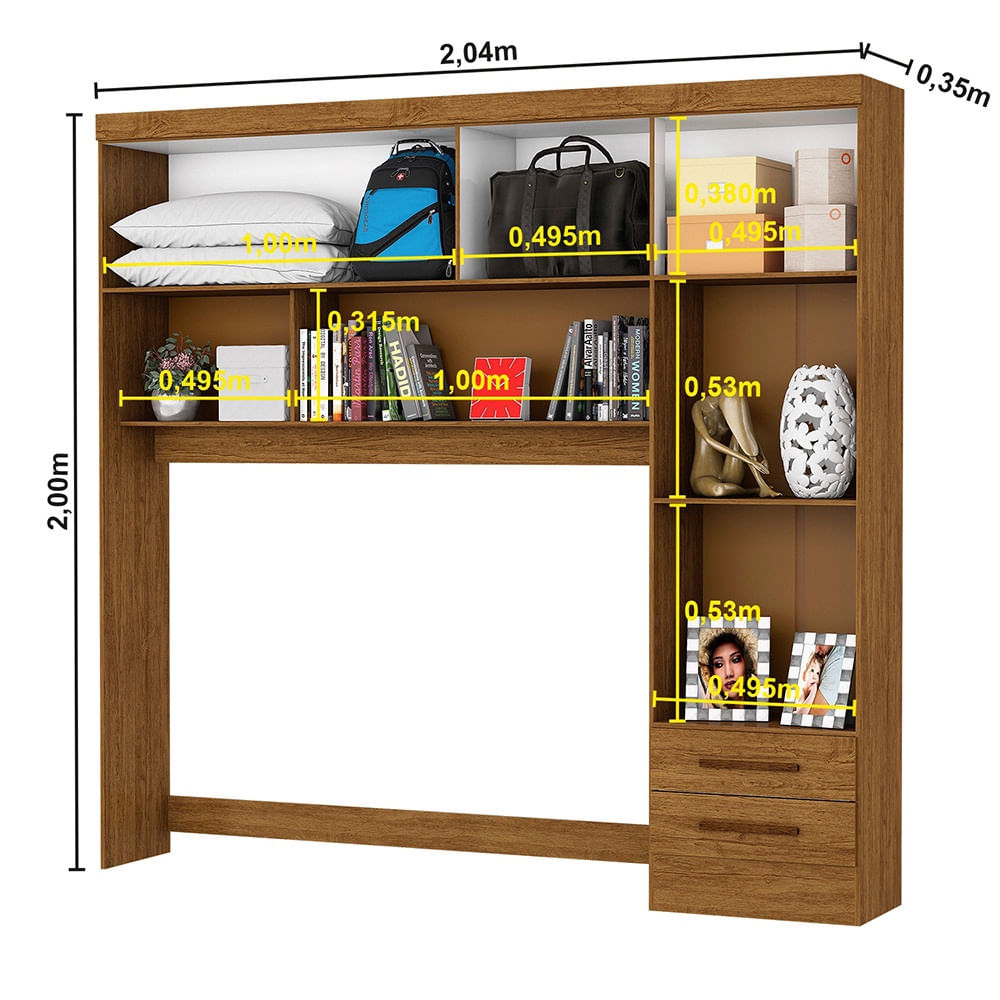 Encontraproduto.com.br - Guarda-Roupa Casal Modulado 5 Portas com Cama Hercules 4 Portas 4 Gavetas com Espelho