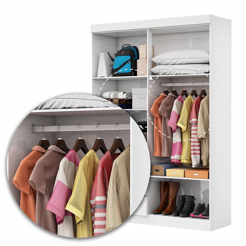 Encontraproduto.com.br - Guarda-Roupa Casal Modulado 4 Portas com Cama Hercules 4 Portas 4 Gavetas com Espelho