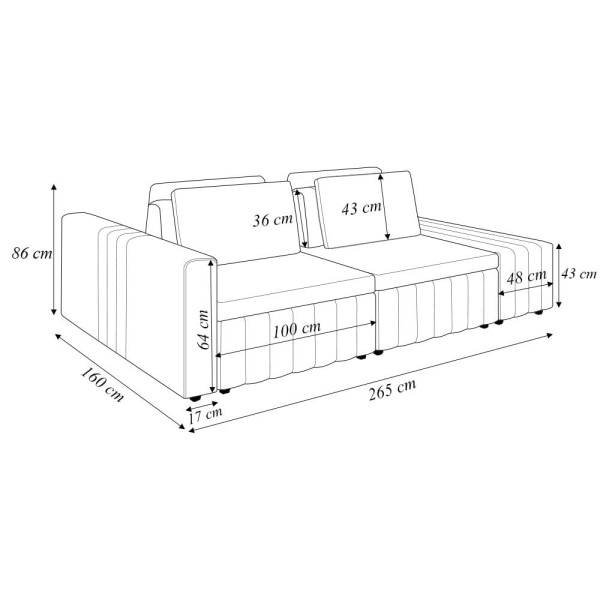 Encontraproduto.com.br - Sofá Ilha com Encosto e Almofadas Móveis Olimpo 265cm Modulado Linho/PU Verde/Caramelo G45 - Gran Belo