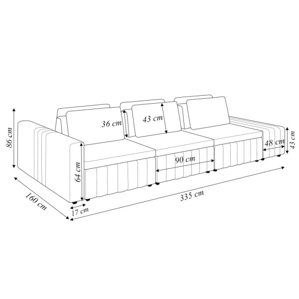 Encontraproduto.com.br - Sofá Ilha com Encosto e Almofadas Móveis Olimpo 335cm Modulado Bouclê Off White G45 - Gran Belo