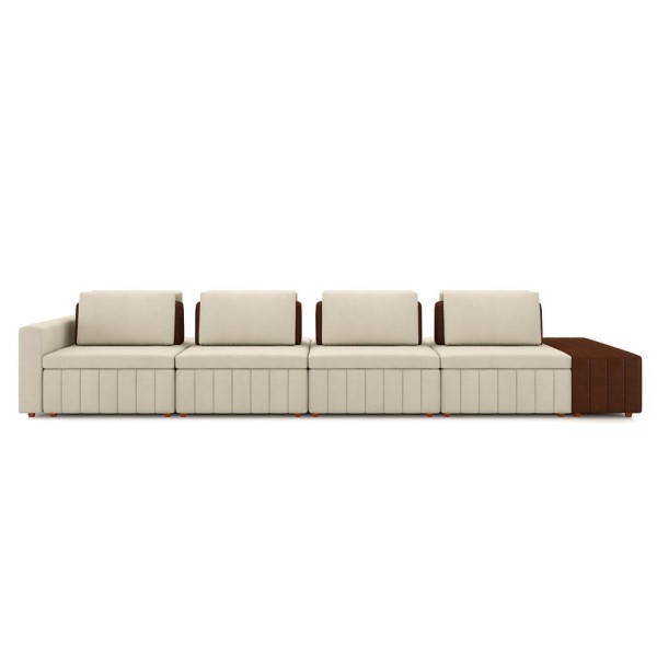 Encontraproduto.com.br - Sofá Ilha Com Encosto E Almofadas Móveis Olimpo 465cm Modulado Linho-pu Bege-marrom G45 - Gran Belo