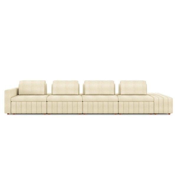 Encontraproduto.com.br - Sofá Ilha Com Encosto E Almofadas Móveis Olimpo 505cm Modulado Bouclê Off White G45 - Gran Belo