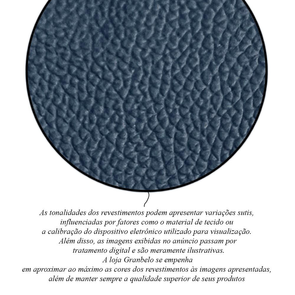 Encontraproduto.com.br - Kit 2 Poltronas Decorativas Sala de Estar Stanford Chesterfield Pés de Madeira Couro Azul Marinho G58 - Gran Belo