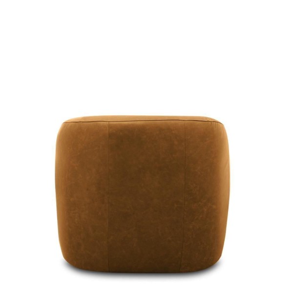 Kit 2 Poltronas Decorativas Charlote Sala De Estar Base Fixa Couro Caramelo Manchado G88 - Gran Belo