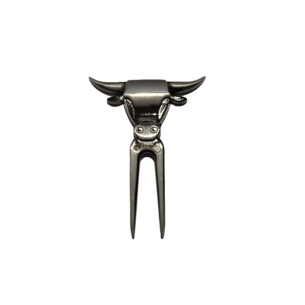 Encontraproduto.com.br - Quatro Garfinhos Touro Bravo Churrasco Petiscos- Prata Velho