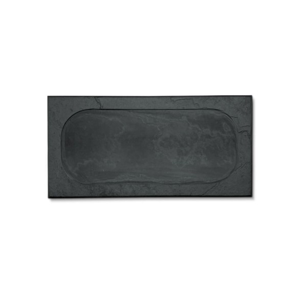 Encontraproduto.com.br - Charmosa Tabua Prato com borda Ardosia - 40 x 20 Petisqueira