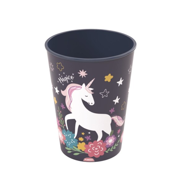 Encontraproduto.com.br - Conjunto Pratos Azul, Talheres, Copos E Caneca - Unicornio