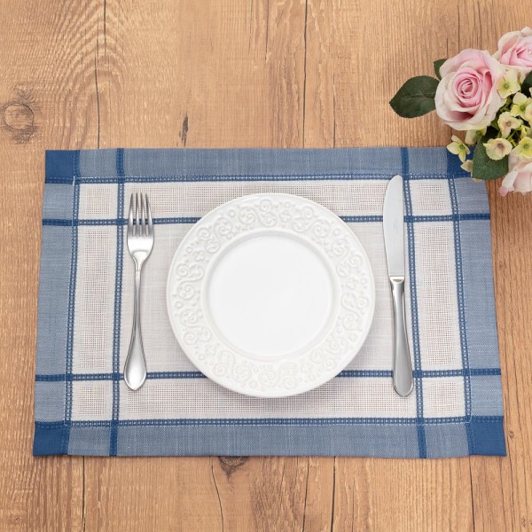 Encontraproduto.com.br - Jogo Americano Maison 4 unidades cor azul royal 30X45CM