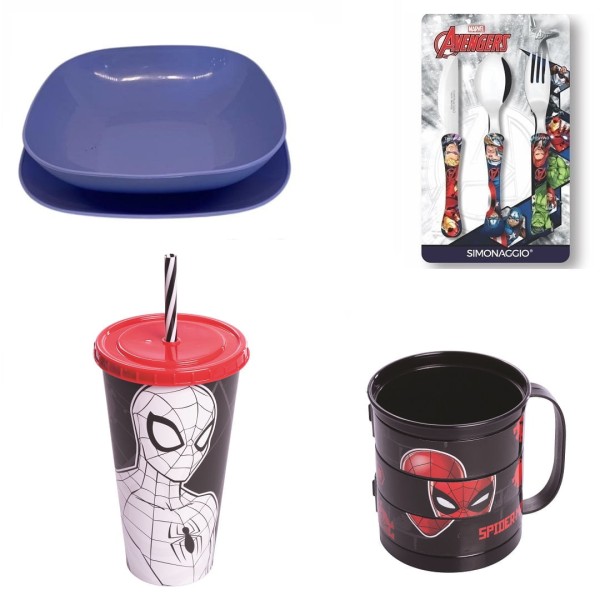 Kit Refeicao HOMEM ARANHA- Copo Colorir - Caneca Divertida
