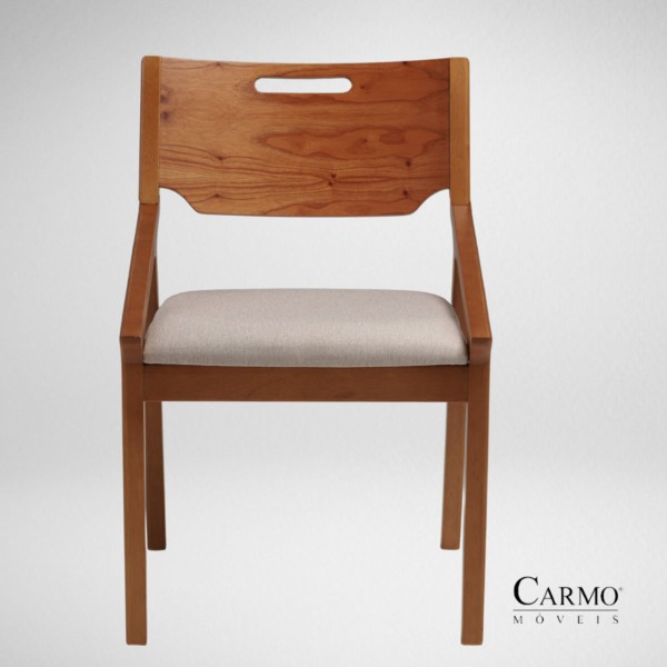 Encontraproduto.com.br - Cadeira Luna  Carmo Móveis Encosto Laminado A-271 - Mel