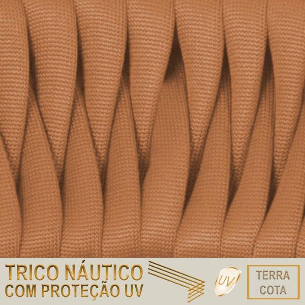 Encontraproduto.com.br - 2 Cadeiras Tricô Náutico E Alumínio Proteção Uv Varanda Terra Cota