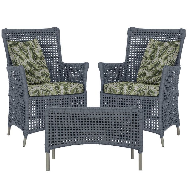 Encontraproduto.com.br - 2 Poltronas 1 Mesa Igapó Em Alumínio Fendi Corda Náutica E5 Prata