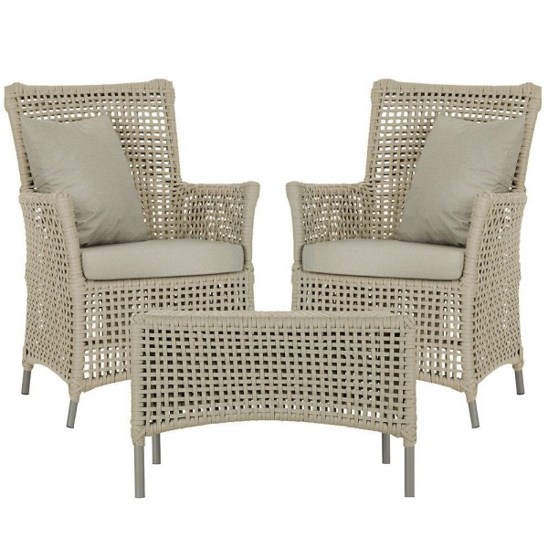 Encontraproduto.com.br - 2 Poltronas E 1 Mesa Igapó Alumínio Fendi Corda Náutica E7 Rami