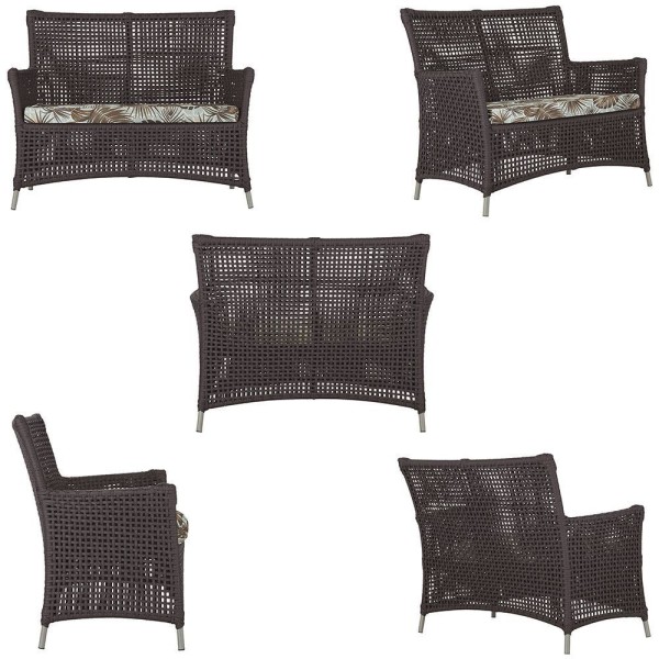 Encontraproduto.com.br - 1 Sofá área Externa Igapó Alumínio Fendi Corda Náutica E6 Marrom