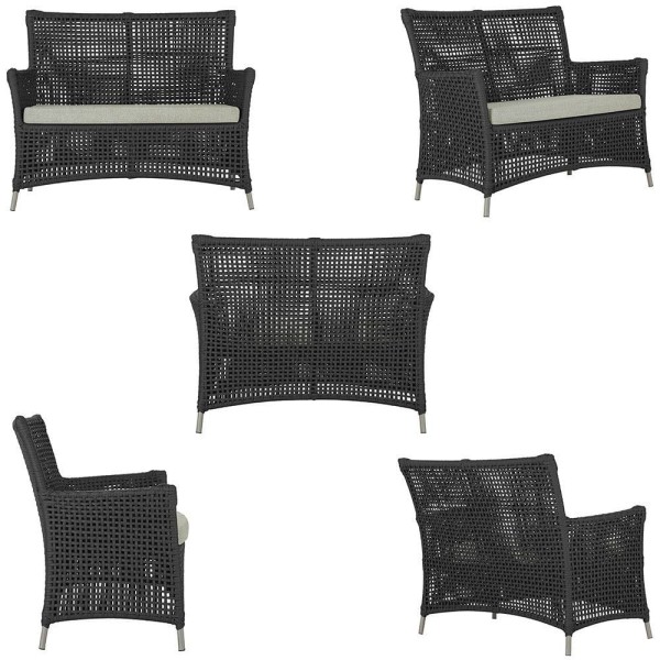 Encontraproduto.com.br - 1 Sofá área Externa Igapó Alumínio Fendi Corda Náutica E3 Preto