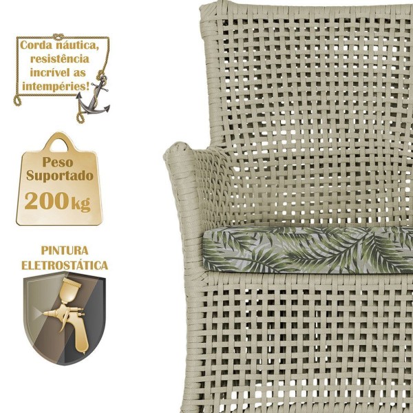 Encontraproduto.com.br - 1 Sofá área Externa Igapó Alumínio Fendi Corda Náutica E5 Rami