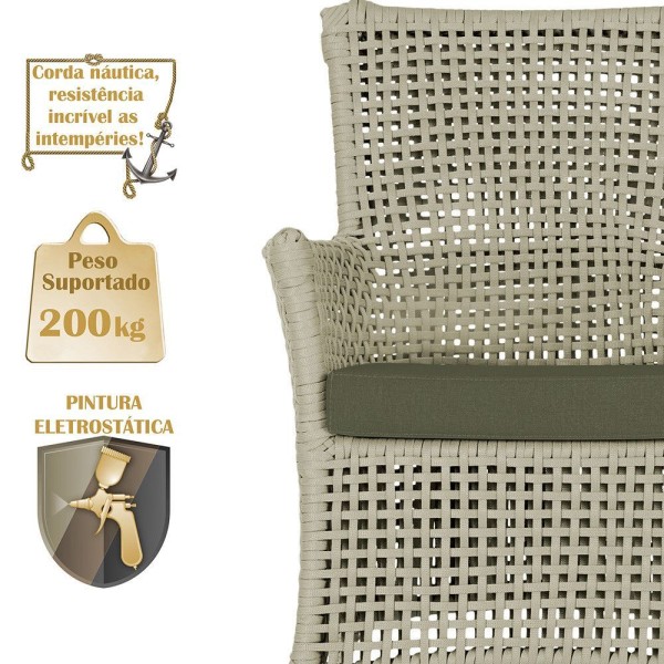 Encontraproduto.com.br - 1 Sofá área Externa Igapó Alumínio Fendi Corda Náutica E13 Rami