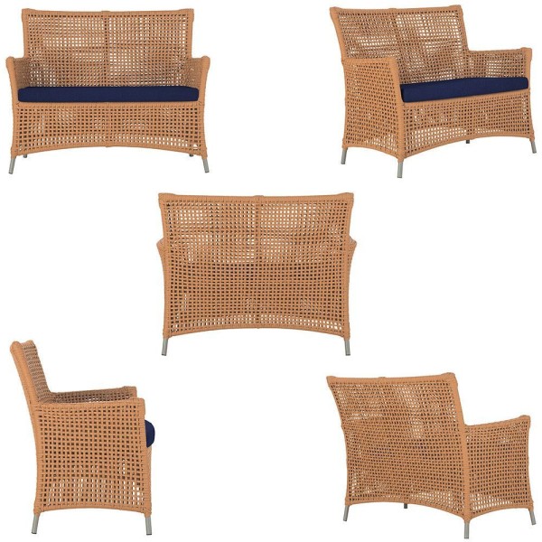Encontraproduto.com.br - 1 Sofá área Externa Igapó Alumínio Fendi Corda Náutica E10 Terra Cota