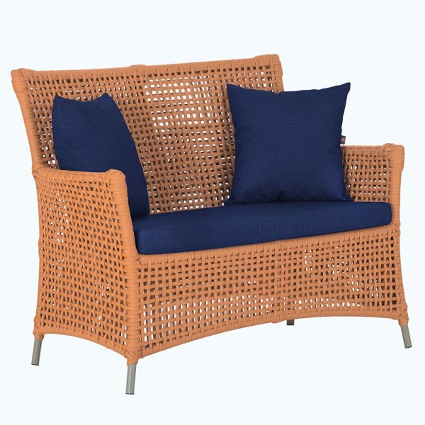 Encontraproduto.com.br - 1 Sofá área Externa Igapó Alumínio Fendi Corda Náutica E10 Terra Cota