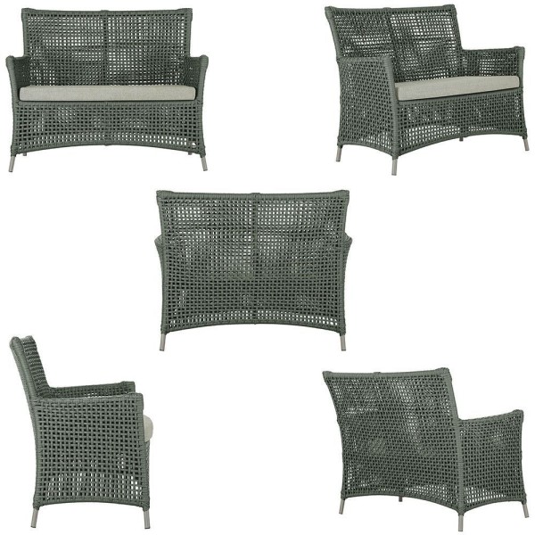 Encontraproduto.com.br - 1 Sofá área Externa Igapó Alumínio Fendi Corda Náutica E3 Verde