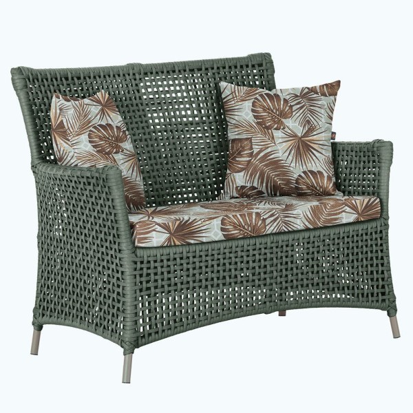 Encontraproduto.com.br - 1 Sofá área Externa Igapó Alumínio Fendi Corda Náutica E6 Verde