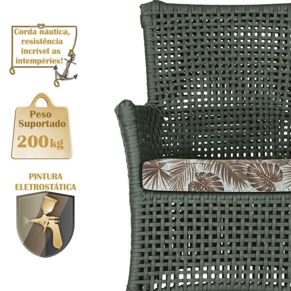 Encontraproduto.com.br - 1 Sofá área Externa Igapó Alumínio Fendi Corda Náutica E6 Verde