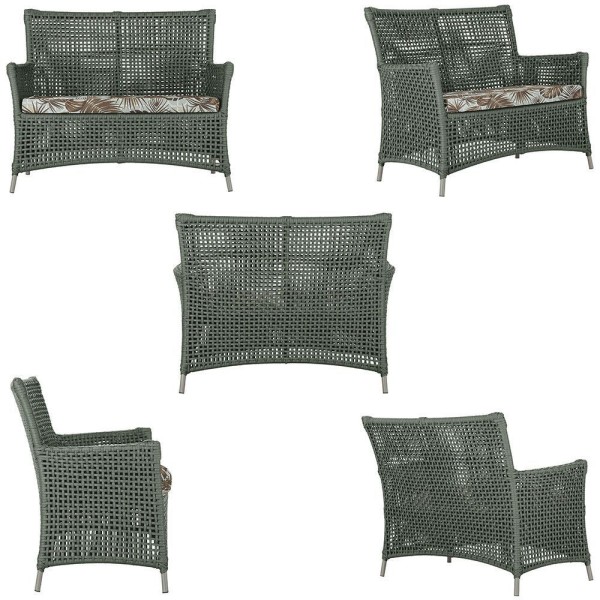 Encontraproduto.com.br - 1 Sofá área Externa Igapó Alumínio Fendi Corda Náutica E6 Verde
