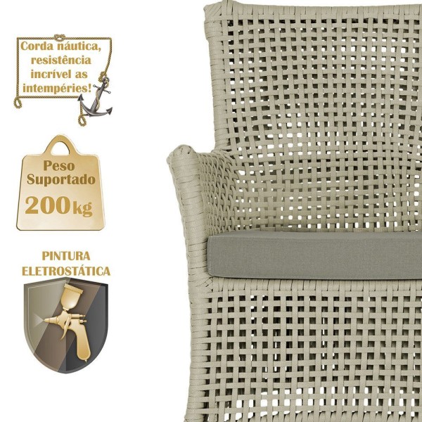 Encontraproduto.com.br - 1 Sofá área Externa Igapó Alumínio Marrom Corda Náutica E8 Rami