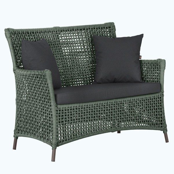 Encontraproduto.com.br - 1 Sofá área Externa Igapó Alumínio Marrom Corda Náutica E11 Verde