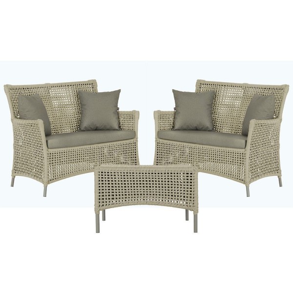 Encontraproduto.com.br - 2 Sofás E Mesa Igapó Alumínio Fendi Corda Náutica E8 Trama Rami