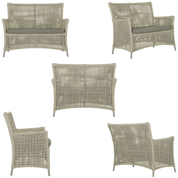 Encontraproduto.com.br - 2 Sofás E Mesa Igapó Alumínio Fendi Corda Náutica E8 Trama Rami