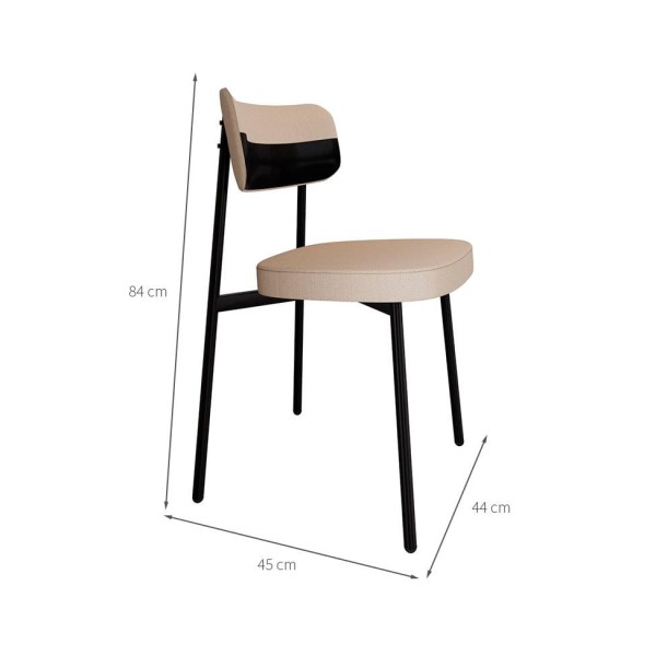 Encontraproduto.com.br - Cadeira Alloa com Detalhe Preto Polipropileno Areia e Preta