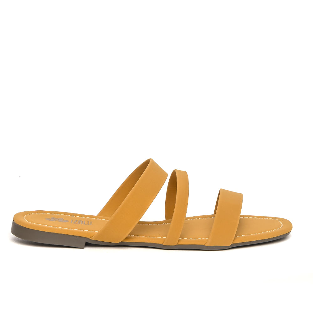 Rasteira Izalu Tiras Amarelo