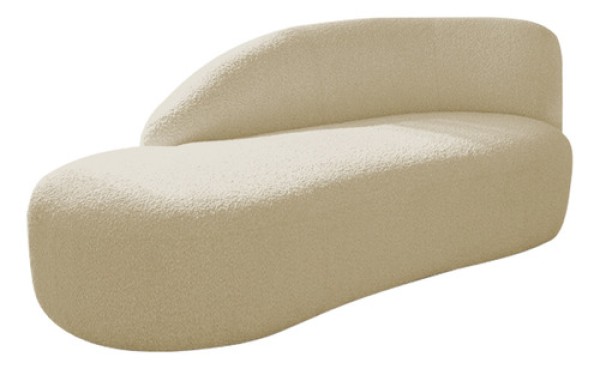 Encontraproduto.com.br - Divã Recamier Curvo Luna 185cm Lado Esquerdo Suede - Doce Sonho Móveis Cor Roxo