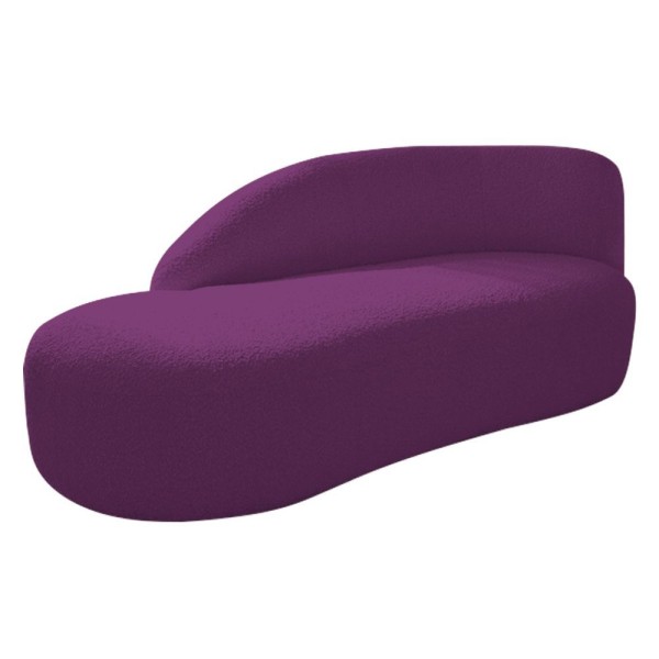Encontraproduto.com.br - Divã Recamier Curvo Luna 185cm Lado Esquerdo Suede - Doce Sonho Móveis Cor Roxo