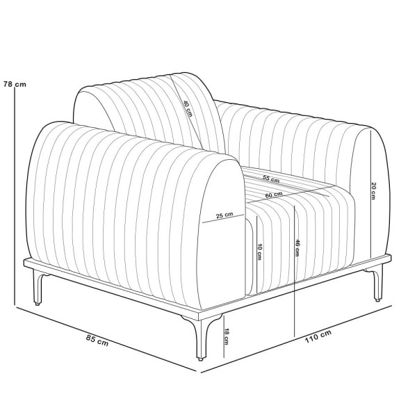 Encontraproduto.com.br - Kit Sofá 3 Lugares 180cm com 02 Poltronas Molino Base Castanho Pés Douro D02 Couríssimo Whisky B-90 - Lyam Decor