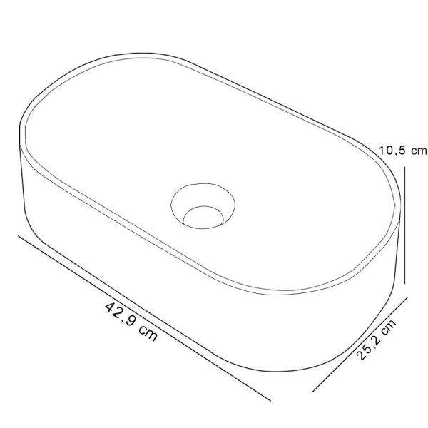 Encontraproduto.com.br - Cuba de Apoio Oval Para Banheiro Lavabo Laila C01 O42W Branco - Lyam