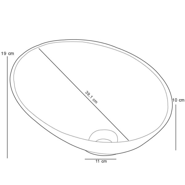 Encontraproduto.com.br - Cuba de Apoio Meia Lua Para Banheiro Lavabo C01 BM38W Preto Granit - Lyam