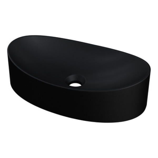 Encontraproduto.com.br - Cuba De Apoio Canoa Lavabo C01 Bc47w Preto Matte Fosca - Lyam