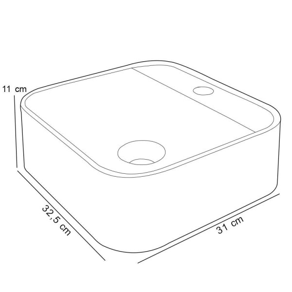 Encontraproduto.com.br - Kit 02 Cubas de Apoio Quadrada Para Banheiro Lavabo C01 QA31W Branco Matte Fosca - Lyam