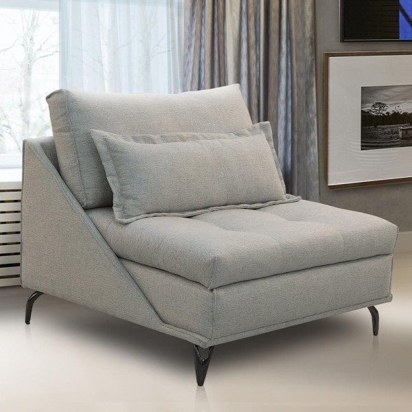 Encontraproduto.com.br - Sofá Chaise Longue Para Sala Living Abby T03 Linho Urano - Lyam Decor
