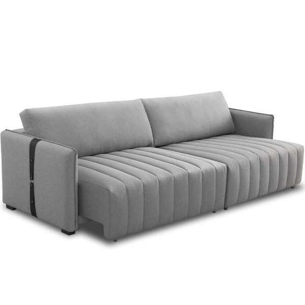 Encontraproduto.com.br - Sofá Retrátil Para Sala De Estar 3 Lugares 180cm Ethan T03 Linho Cinza Urano - Lyam Decor
