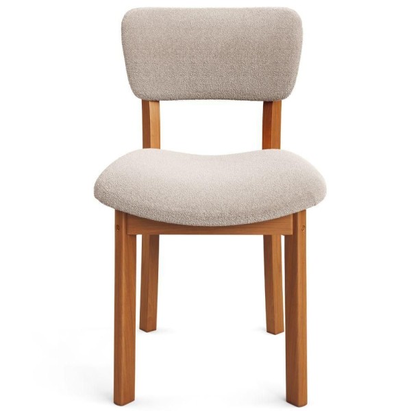 Encontraproduto.com.br - Mesa Para Sala De Jantar Valência Com 06 Cadeiras Sala De Jantar Dara L02 Bouclê Creme - Lyam Decor