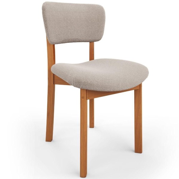 Encontraproduto.com.br - Mesa Para Sala De Jantar Valência Com 06 Cadeiras Sala De Jantar Dara L02 Bouclê Creme - Lyam Decor