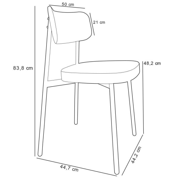 Encontraproduto.com.br - Kit 02 Cadeiras Estofada Para Sala De Jantar Astrid Branco C01 Linho Cinza Courino Café - Lyam Decor