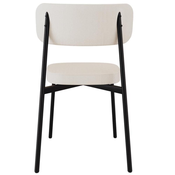 Encontraproduto.com.br - Kit 04 Cadeiras Estofada Para Sala De Jantar Astrid Preto C01 Linho Palha Courino Café - Lyam Decor