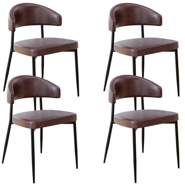 Encontraproduto.com.br - Kit 04 Cadeiras Estofada Para Sala De Jantar Serena Preto C01 Courino Café - Lyam Decor