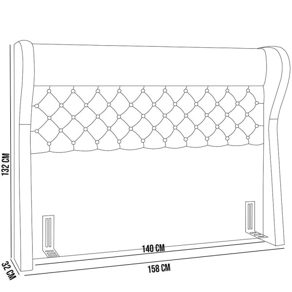 Encontraproduto.com.br - Kit Cabeceira Cama Box Casal 140 cm Madrid com Puff Recamier Santorini Couríssimo Whisky - Lyam Decor