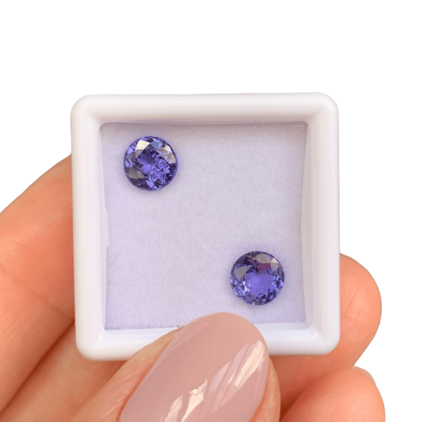 Tanzanita Brilhante ø6mm Par 1,61ct