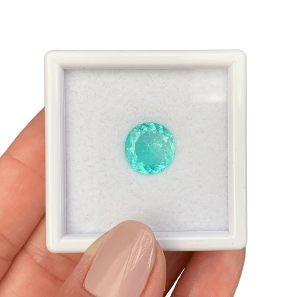 Turmalina Paraíba Blueish Neon Redonda Oval 3,43ct